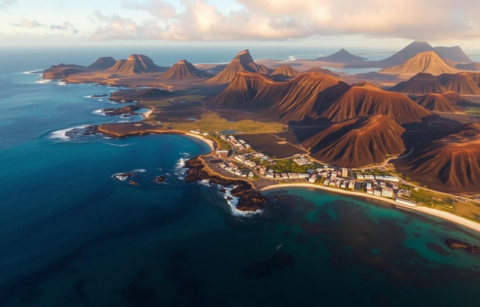 Vista aérea de las islas Galápagos